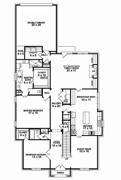 Floorplan 1 for House Plan #053-02490