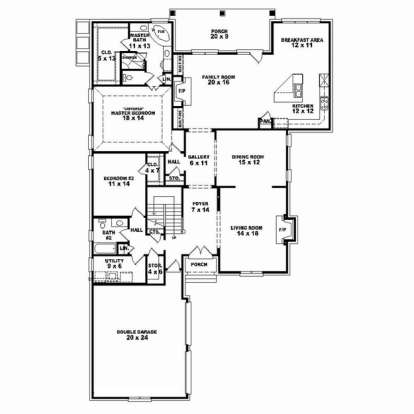 Floorplan 1 for House Plan #053-02491