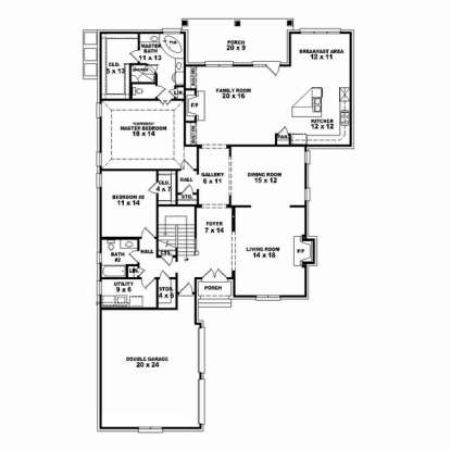 Floorplan 1 for House Plan #053-02492