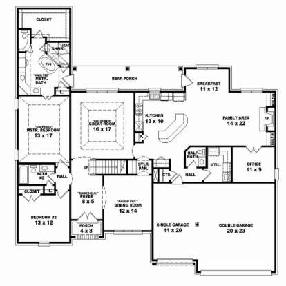 Floorplan 1 for House Plan #053-02493