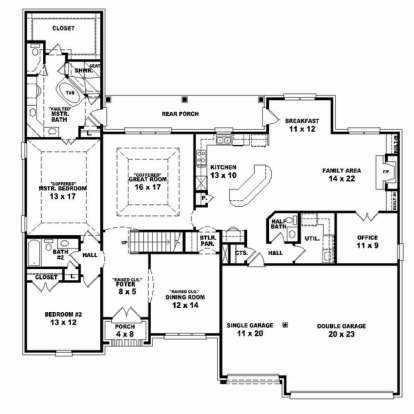 Floorplan 1 for House Plan #053-02493