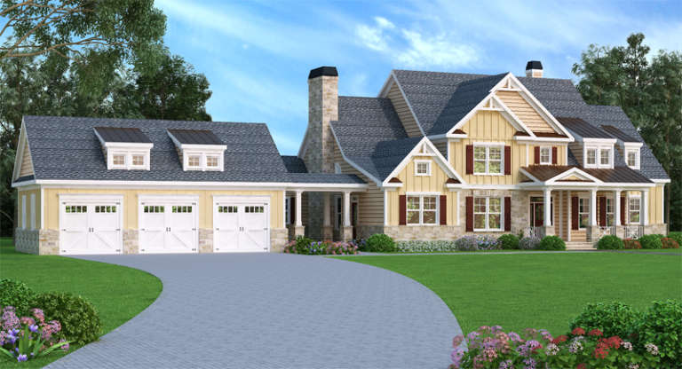 Craftsman House Plan #009-00091 Elevation Photo