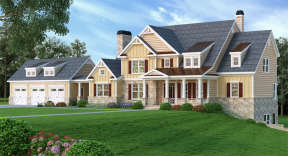 Craftsman House Plan #009-00091 Elevation Photo