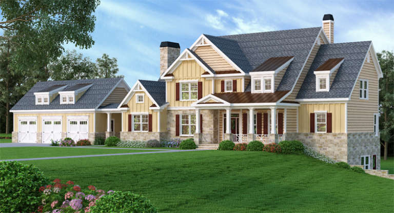 Craftsman House Plan #009-00091 Elevation Photo