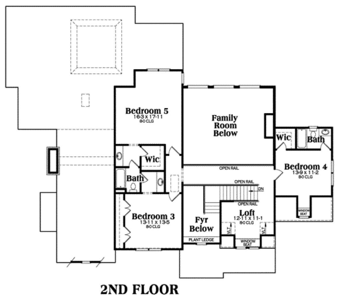Second Floor for House Plan #009-00091