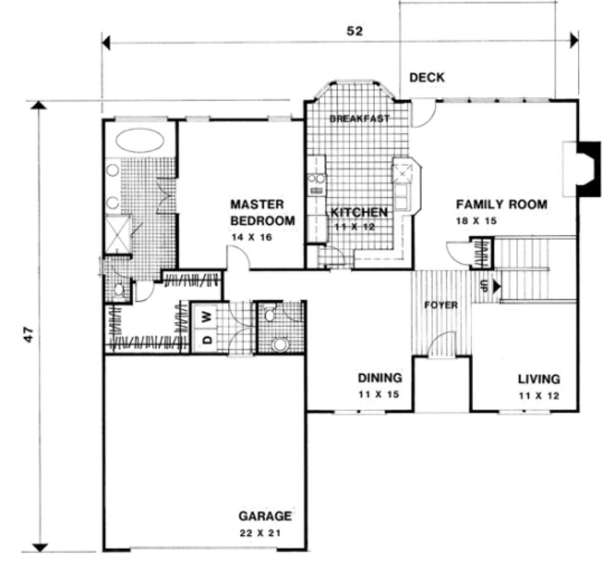 First Floor for House Plan #036-00096