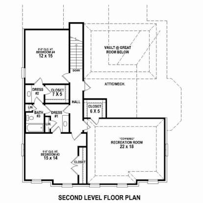 Floorplan 2 for House Plan #053-02500