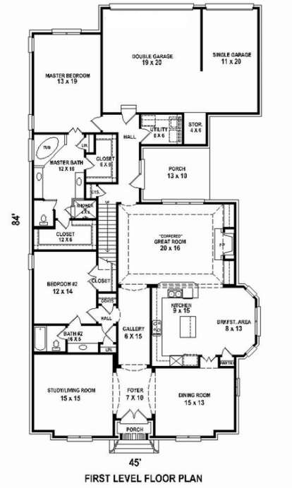 Floorplan 1 for House Plan #053-02501