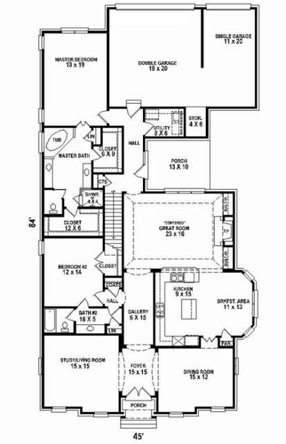 Floorplan 1 for House Plan #053-02502