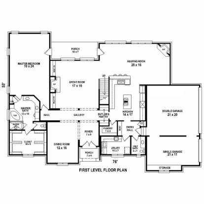 Floorplan 1 for House Plan #053-02503