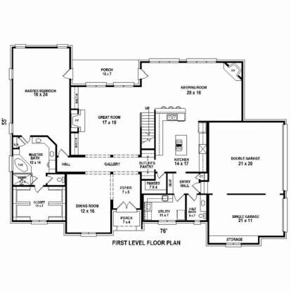 Floorplan 1 for House Plan #053-02504
