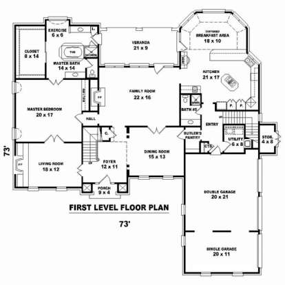 Floorplan 1 for House Plan #053-02509