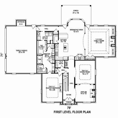 Floorplan 1 for House Plan #053-02511