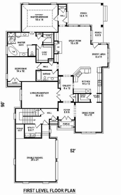 Floorplan 1 for House Plan #053-02514