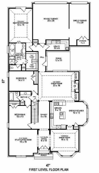 Floorplan 1 for House Plan #053-02515