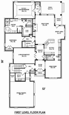 Floorplan 1 for House Plan #053-02517