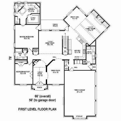 Floorplan 1 for House Plan #053-02523