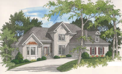 European House Plan #036-00098 Elevation Photo