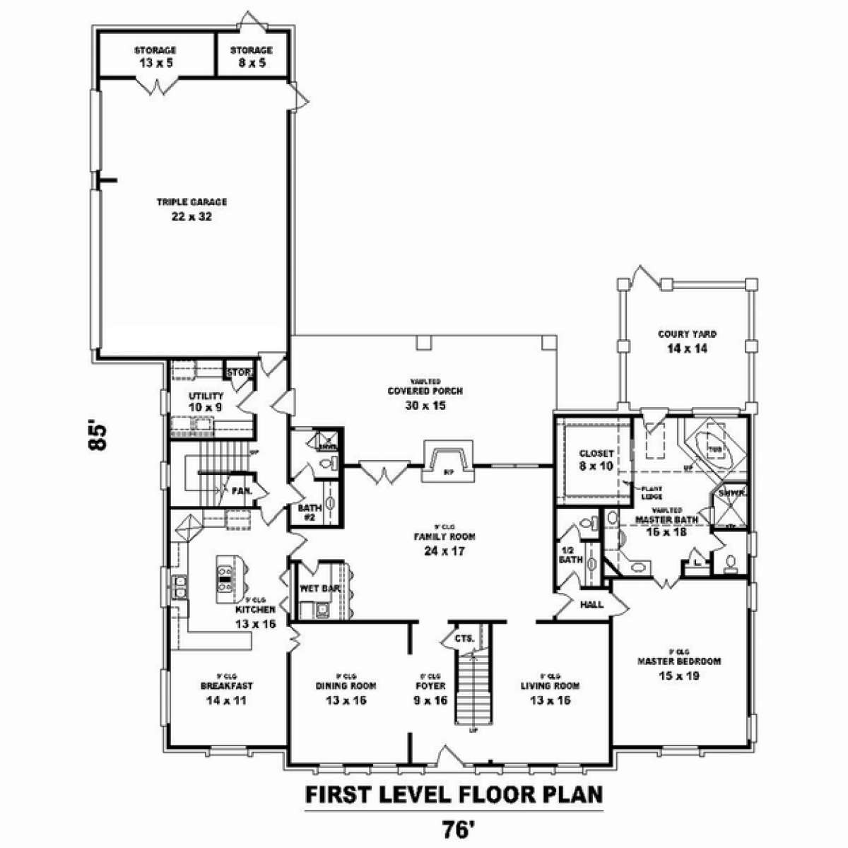 Floorplan 1 for House Plan #053-02529