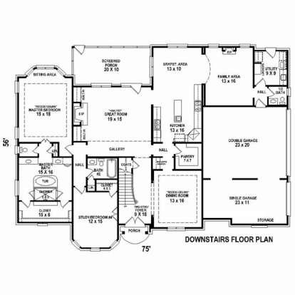 Floorplan 1 for House Plan #053-02530