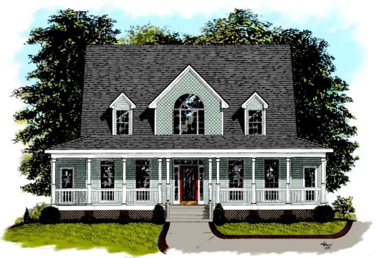 Country House Plan #036-00099 Elevation Photo