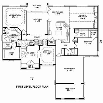 Floorplan 1 for House Plan #053-02535