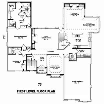 Floorplan 1 for House Plan #053-02540