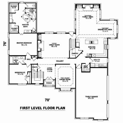 Floorplan 1 for House Plan #053-02541