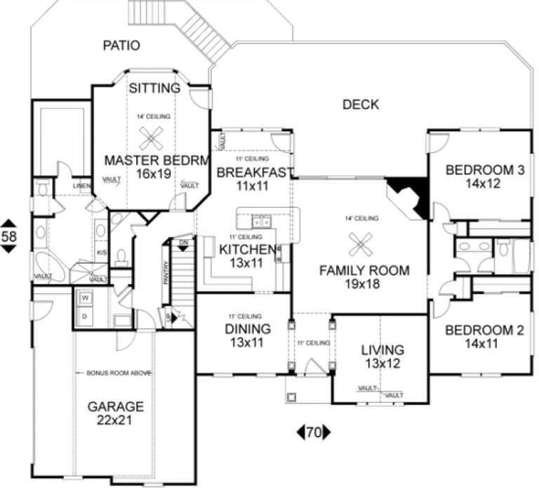 House Plan House Plan #1085 Drawing 1