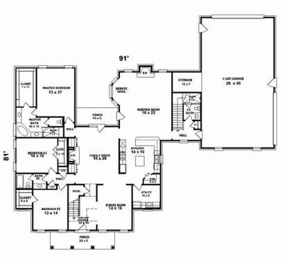 Floorplan 1 for House Plan #053-02547