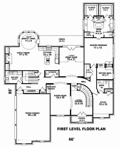 Floorplan 1 for House Plan #053-02554