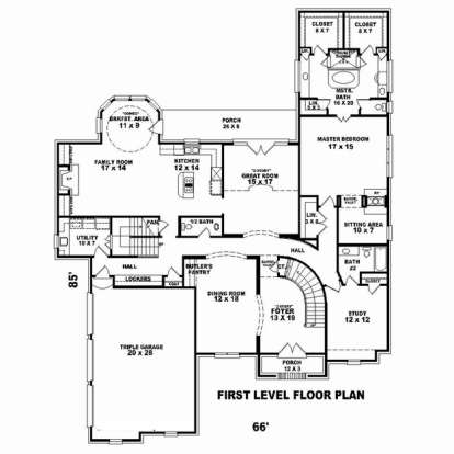 Floorplan 1 for House Plan #053-02555