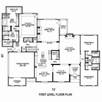 Floorplan 1 for House Plan #053-02556