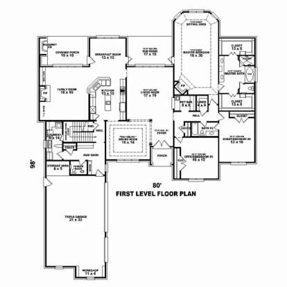 Floorplan 1 for House Plan #053-02563