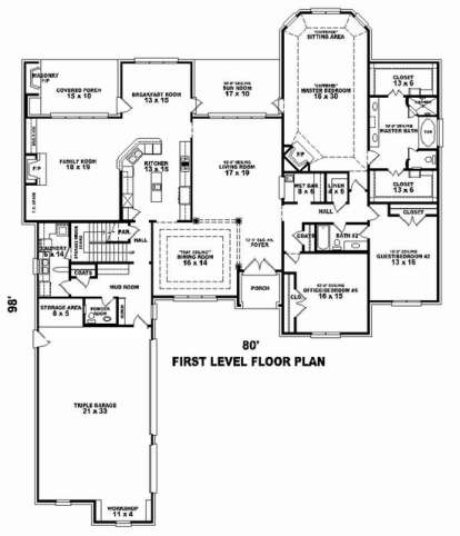 Floorplan 1 for House Plan #053-02564