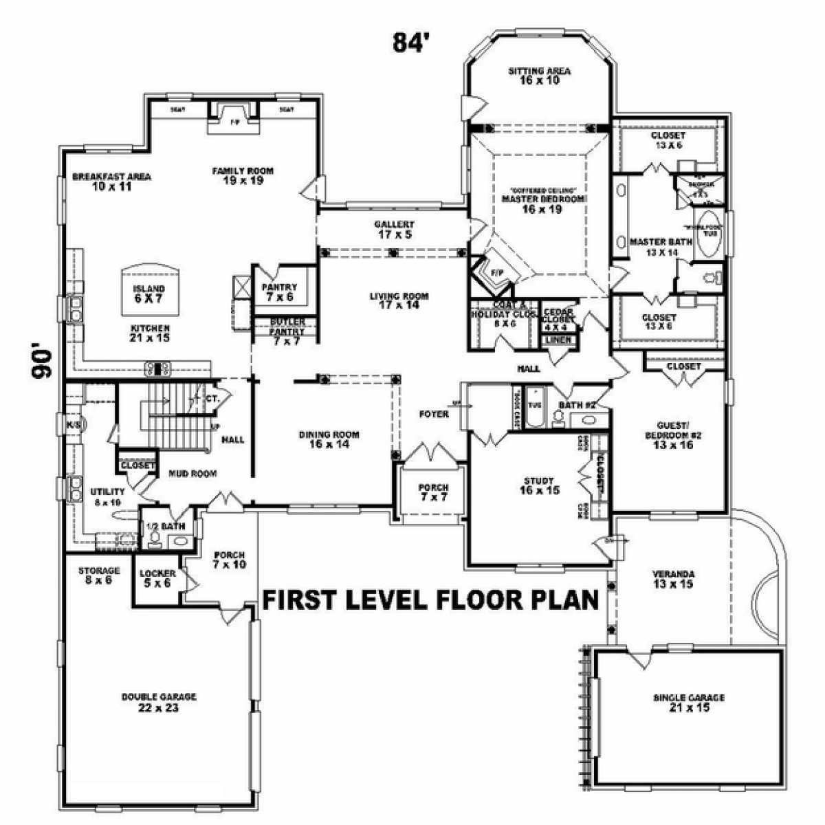 Floorplan 1 for House Plan #053-02566