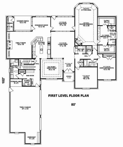 Floorplan 1 for House Plan #053-02567