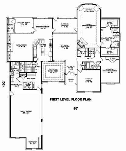Floorplan 1 for House Plan #053-02569