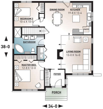 Main Floor for House Plan #034-00628