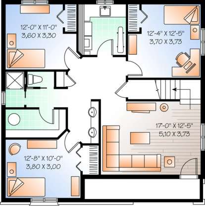 Floorplan 1 for House Plan #034-00629