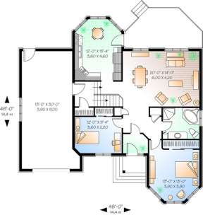 Floorplan 1 for House Plan #034-00632