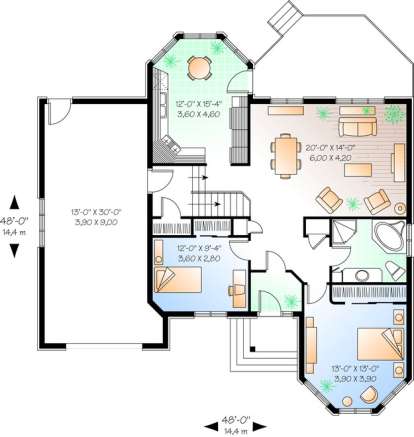 Floorplan1 for House Plan #034-00632