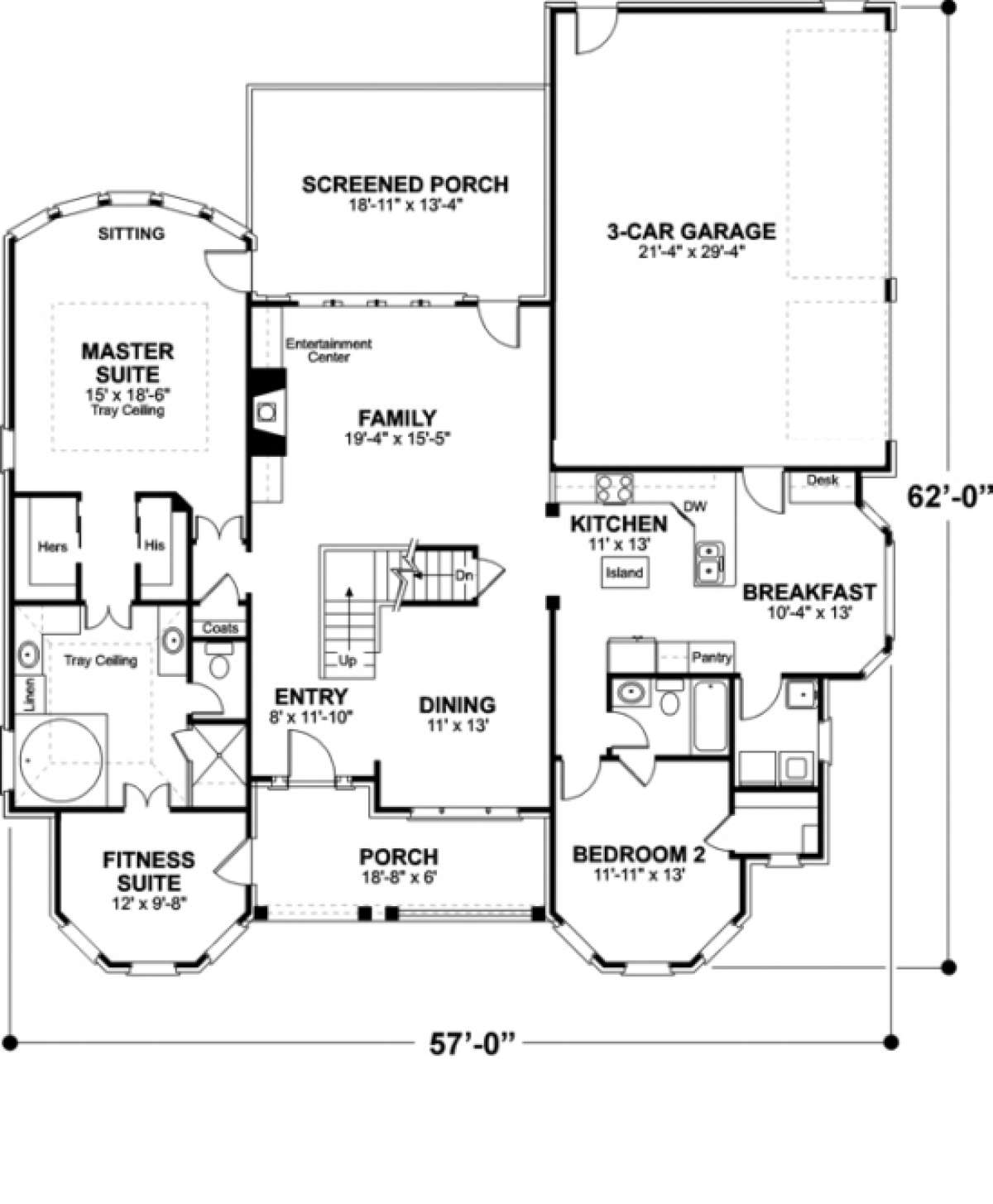 First Floor for House Plan #036-00103