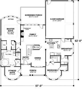 First Floor for House Plan #036-00103
