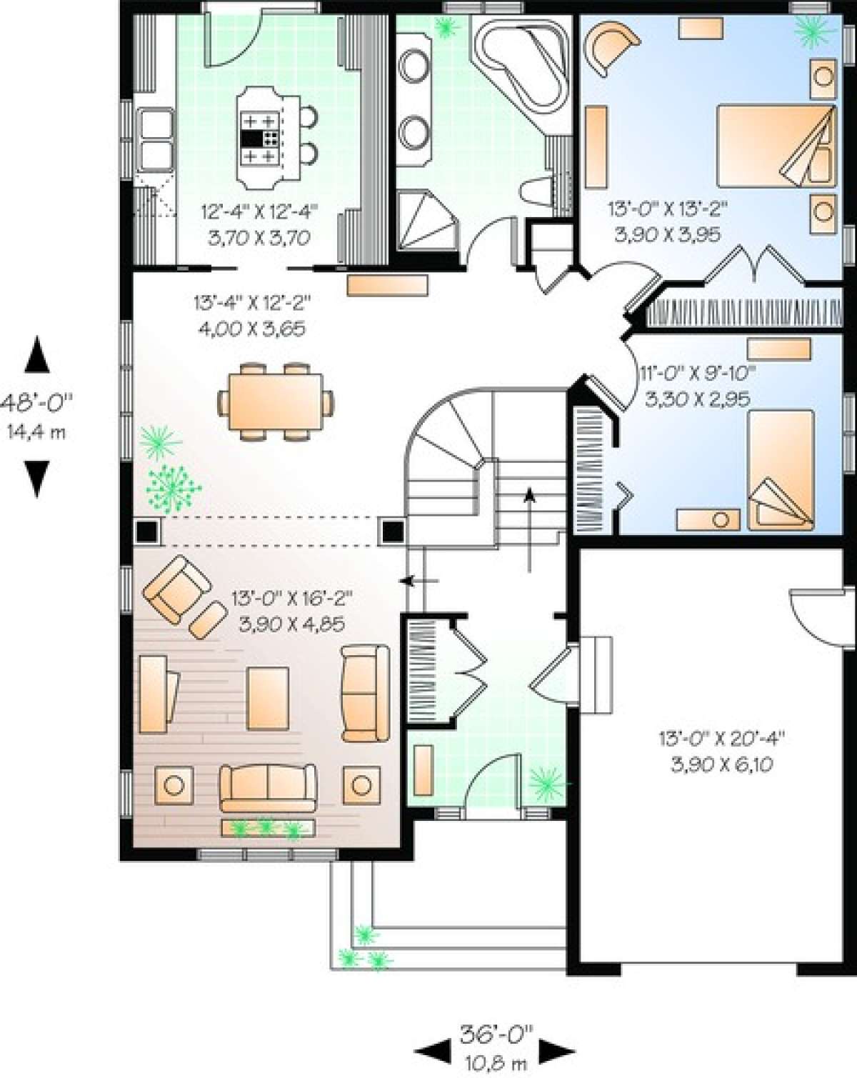 Main Floor for House Plan #034-00641