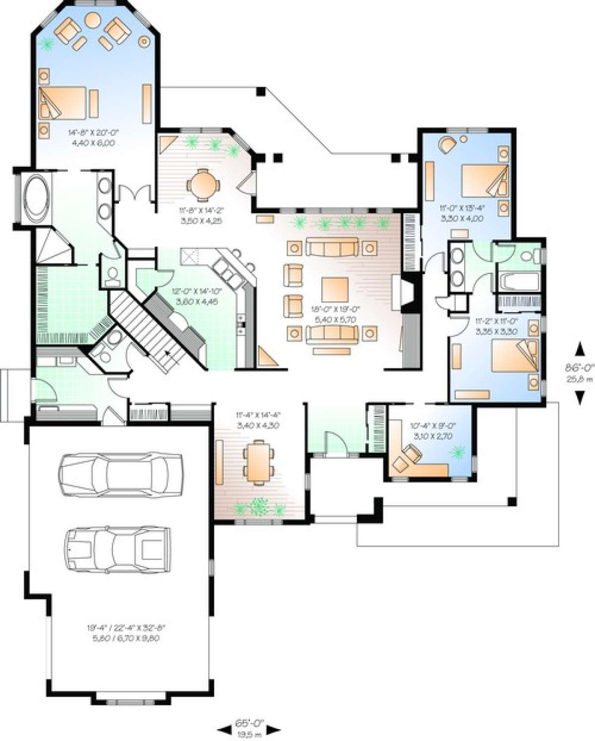 Floorplan 1 for House Plan #034-00642