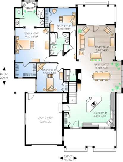 Floorplan1 for House Plan #034-00644