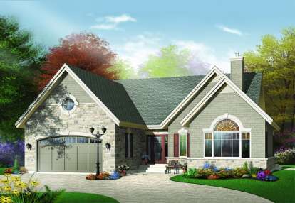 2 Bed, 1 Bath, 1548 Square Foot House Plan - #034-00647