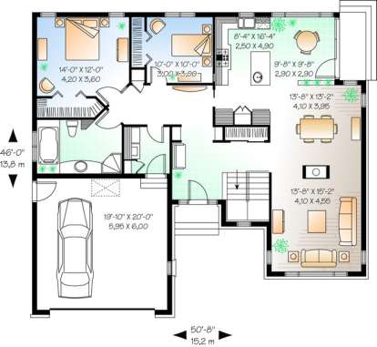 Floorplan 1 for House Plan #034-00647