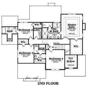 Second Floor for House Plan #009-00092